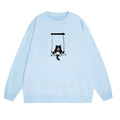 Trendy Blue Oversize Casual Sweatshirt
