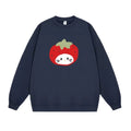 Navy Sweatshirt with Cherry Tomato Print