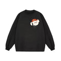 Cute Puppy Print Black Sweatshirt
